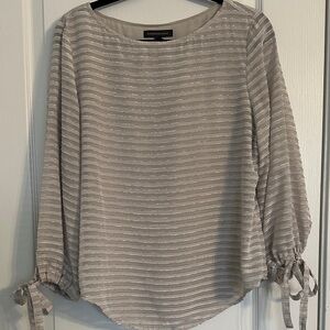 Banana Republic Women's Gray Striped Blouse